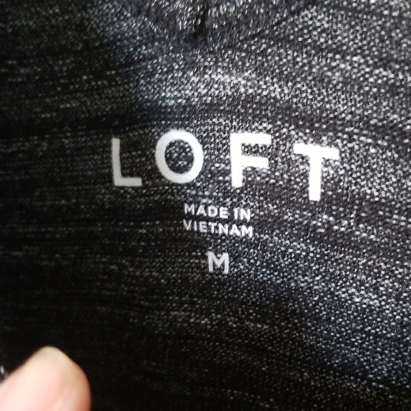 Loft Charcoal Spacedye Flare Bell Sleeve top size medium - Picture 5 of 7
